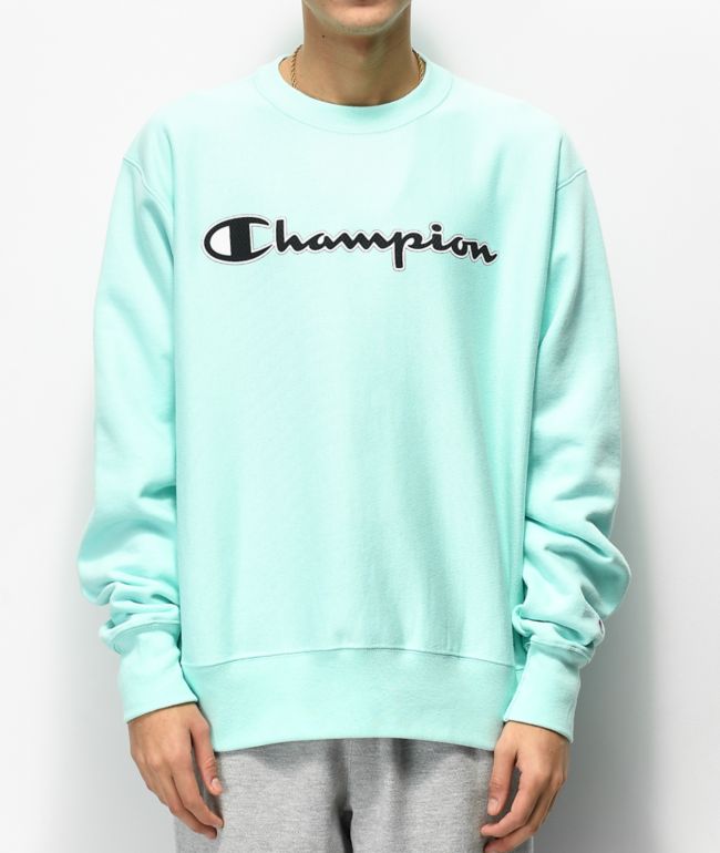 seafoam green champion hoodie